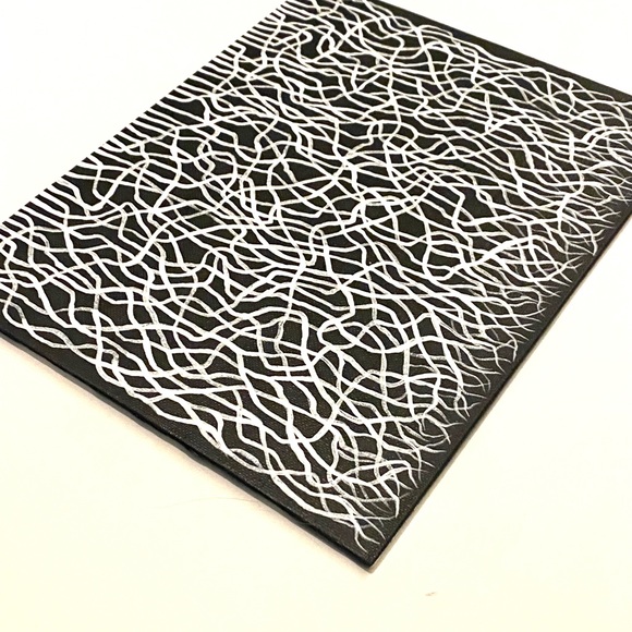 Black and White Mycelium Network / Connected  Consciousness Painting - Original - Picture 5 of 9
